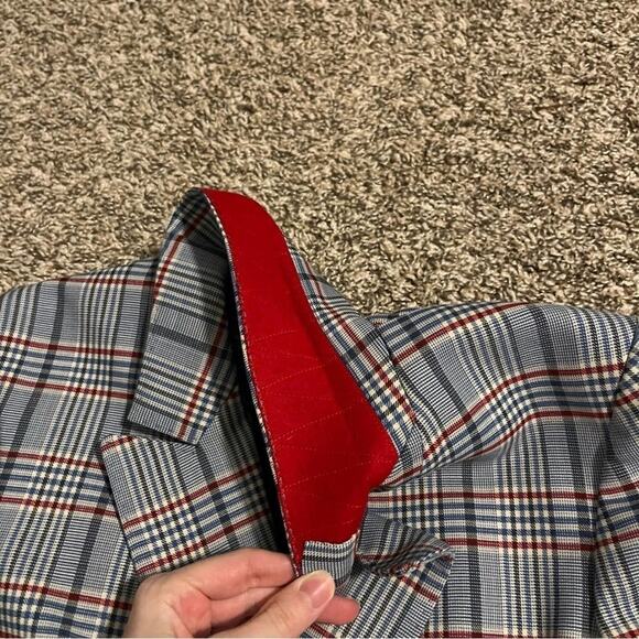 Rag & Bone Elise Plaid Double Breasted Blazer Blue - Picture 6 of 13